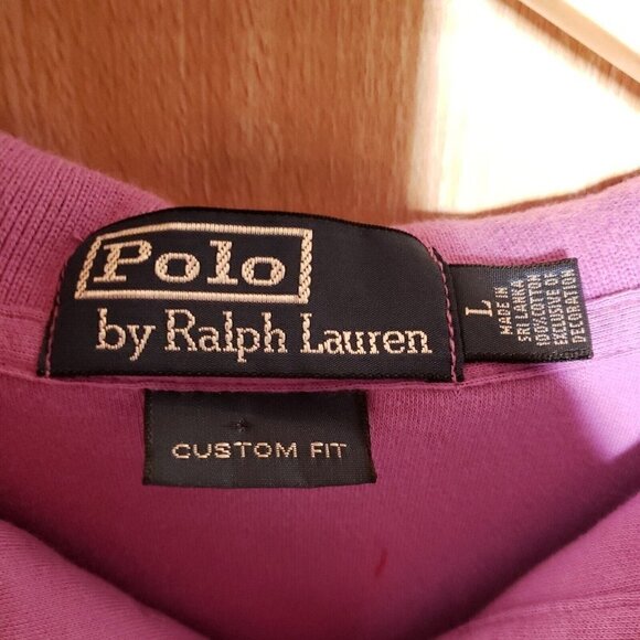 Polo Ralph Lauren Custom Fit Purple Short Sleeve Polo Large - Picture 4 of 6